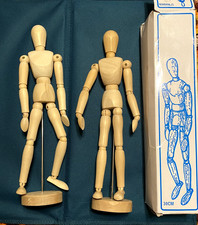 Wood Artist Drawing Mannequin or Manikin 12" on base Articulated Body 2 
