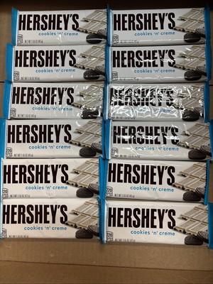 HERSHEY'S Cookies 'n' Creme 12 Pk Candy Bars, Full Size, 1.55 oz, BB 03/26