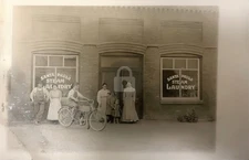 Santa Paula California Steam Laundry Early Motorcycle RPPC Photo Postcard COPY