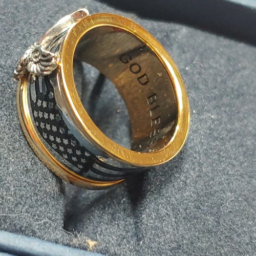 Bradford Exchange God Bless America Eagle Flag Ring USA - Picture 4 of 6