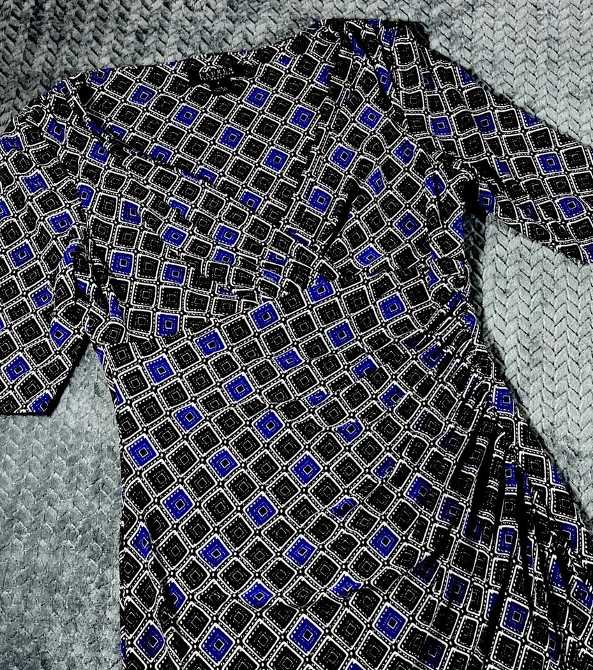 Платье женское Lauren Ralph Lauren 6 искусственное с запахом черное с V-образным вырезом эластичное с коротким рукавом - Изображение 3 из 4