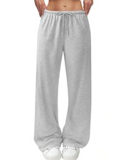 Wide Leg Sweatpants for Women High Waisted Baggy Sweat Track Pants Drawstring...