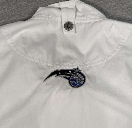 Orlando Magic Logo Chef Works White Short Sleeve Chef Coat Jacket Zipper Closure