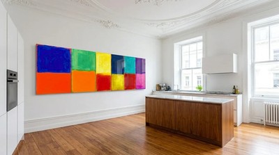 Moderne Neon Farbfeldmalerei in Exclusiver Luxus Größe bis 300x100 cm Acrylglas