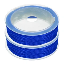 2pcs Nylon Thread Twine Beading Cord 23ft Bracelet String Rope Blue