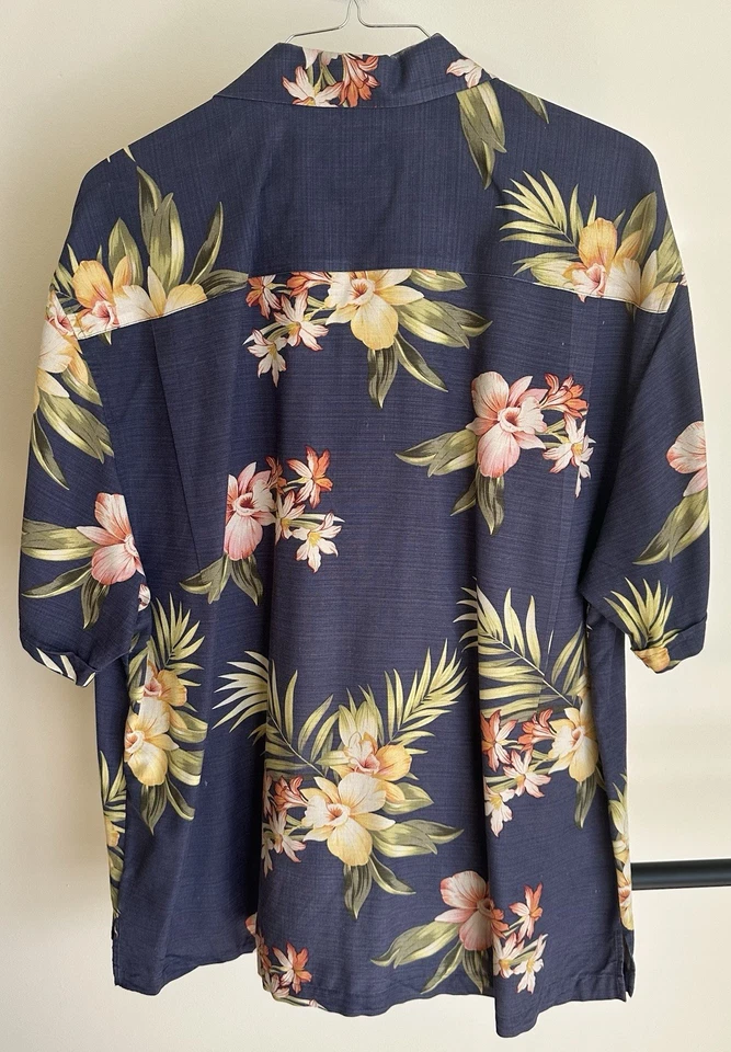 Camisa de campamento de seda Jamaica Jazz, elegante estampado 2XXL para hombre Foto 2 de 4