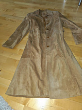Damen Ledermantel beige lang Gr. 38 Normalgr�...