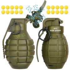2Pcs Toy Hand Grenade for Tactical Game with 20 Round Ammo Model Battle Fake ...