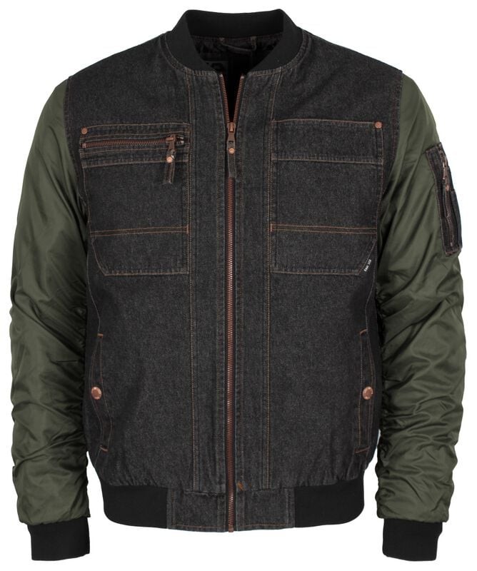 Уличная одежда INDakota schwarz/oliv из 100% натуральной кожи Baumwolle L