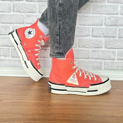  Converse Chuck 70 Plus Hi Top Platform Sz 9 Women Shoes Orange Sneaker A06432C