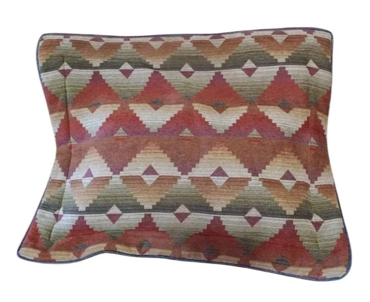 Croscill Santa Fe Aztec 2 Chenille Pillow Shams Quilted  Southwestern Sz 27 X21  - Image 4 of 4