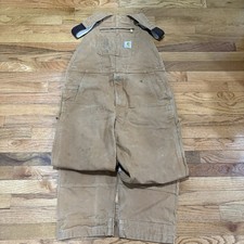 Carhartt Men's Brown Canvas Work Bib Overalls Relaxed Fit R01-M