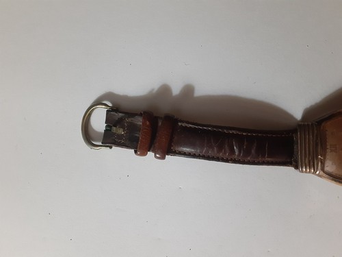 Vintage BENRUS Mechanical Wristwatch Brown Leather Band *NOT WORK - Picture 4 of 13