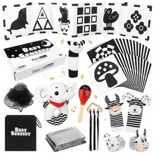32PCS High Contrast Black and White Baby Sensory Toys, Newborn Tummy Time Toy...