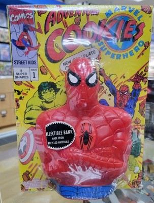 SPIDER-MAN ADVENTURE COOKIES w/Collectible Bank 1991 SEALED Marvel