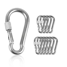 Locking Spring Snap Hook Carabiners Heavy Duty Stainless Steel Link 1 PCS
