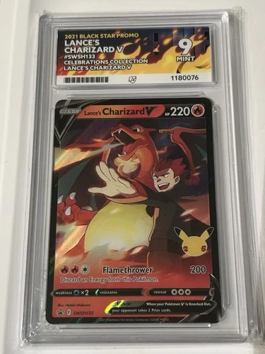 Lance's Charizard V SWSH133 Celebrations 2021 Black Star Promo ACE 9 MINT TCG