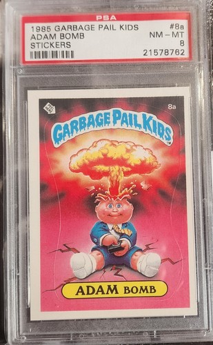 1985 Garbage Pail Kids Adam Bomb #8a PSA 8 Original Series 1 Sticker