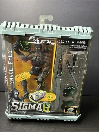 GI Joe Sigma Six 6 Action Figure Snake Eyes With Ninja Armor - New