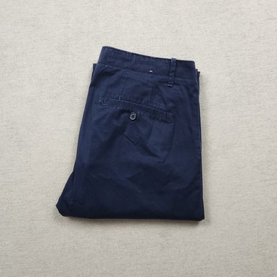 United Colors of Benetton Herren Chino Hose W32 L32 Stoff Blau Slim Stretch