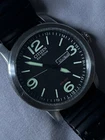Citizen Eco Drive Day Date Military Mens Watch Silver Black Vintage Solar 42mm