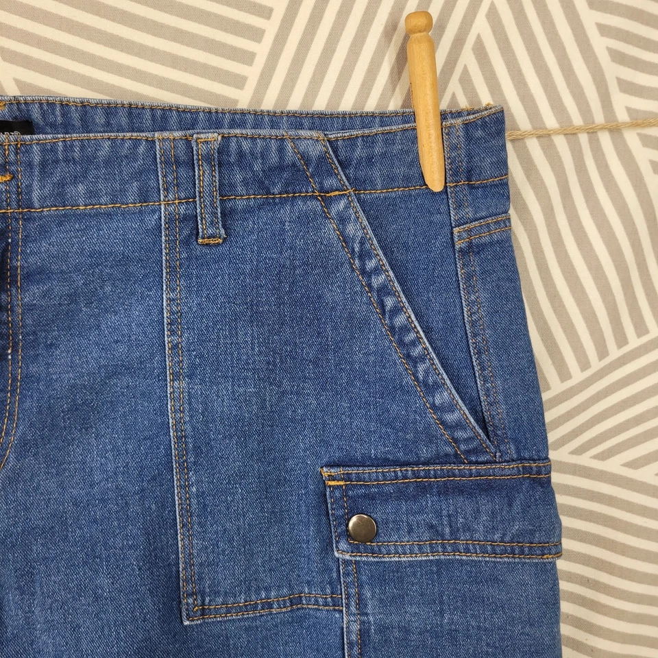 Pantalones Cortos Denim Ashley Stewart Talla Grande 24 24W 46" Cintura Medio Lavado Bolsillo Cuadrado Foto 2 de 4