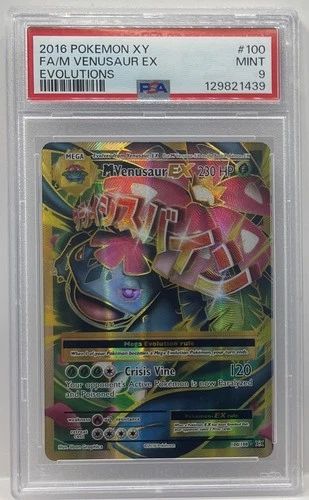 2016 POKEMON XY EVOLUTIONS #100 FULL ART/M VENUSAUR EX PSA 9 MINT GRADED