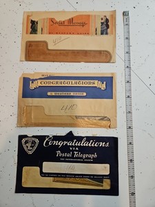 2 Western Union Vintage Telegraph Messages And 1 Other. Congratulations 1939