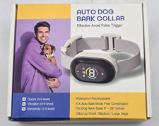 Auto Anti Bark Dog Collar Safe Adjustable Shock Waterproof Rechargeable NIB