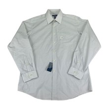 Club Room Mens Regular Fit Check Long Sleeve Dress Shirt Gray M 15-15.5