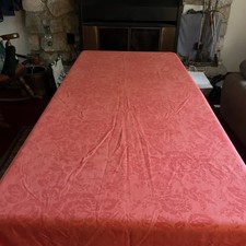 Orange Fall Table Cloth With Orange Lace Edges 84x60 Solid Orange Backing