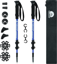 Trekking Poles Collapsible Hiking Poles - 2 Pack Adjustable Aluminum Hiking Stic