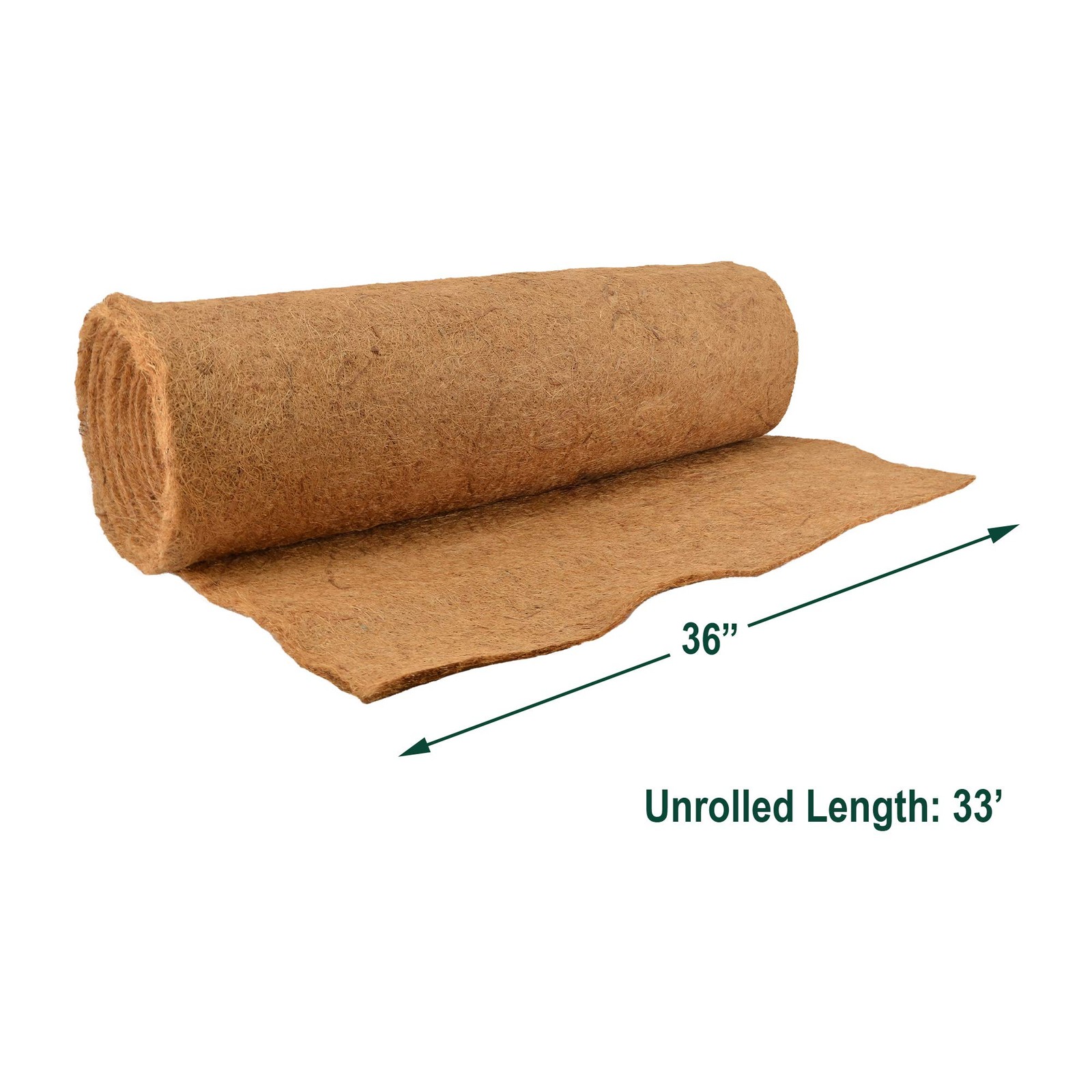 Garden Products 1607 36” x 33' Coconut Coir Fiber Liner Roll, Natural Garden ...