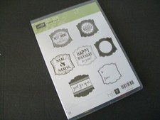 Stampin Up Stamps, Label Love, Retired Cling Rubber Stamp Set NIP