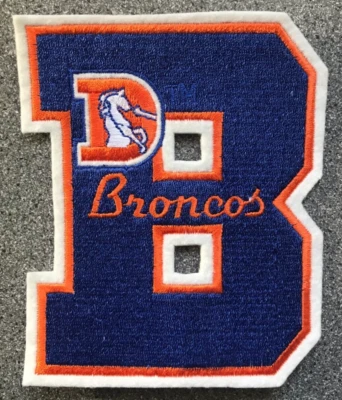 DENVER BRONCOS NFL FOOTBALL VINTAGE 5" LETTER LOGO TEAM PATCH - Image 1 of 4