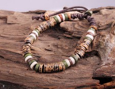 SA03 Handmade Craft Vintage Clay Beads Surfer Wristband Bracelet Bangle