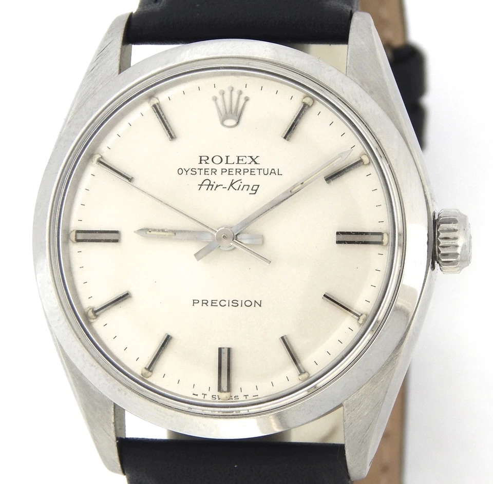 Rolex Air King Mens Stainless Steel Watch Silver Dial Vintage Model  Ref # 5500