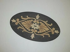 8-13/16" x 4-15-16" Inlay Marquetry Medallion,  VENEER WOODWORKING REQUIRED