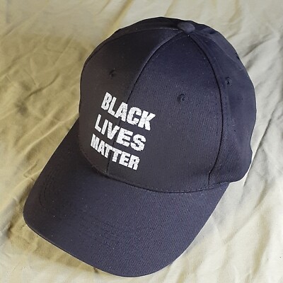 Black Lives Matter White Letters Logo On A Mens Black Hat