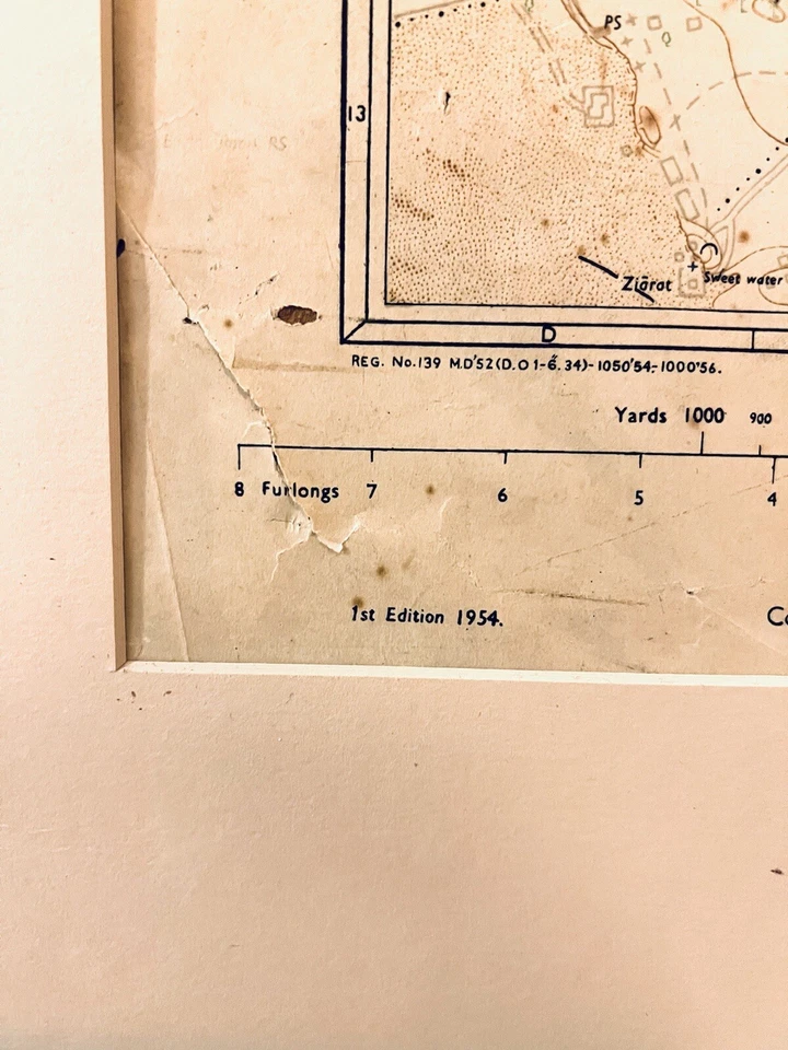 Rare Antique Karachi Pakistan City Map 1954 - First Edition - Framed - Image 3 of 3