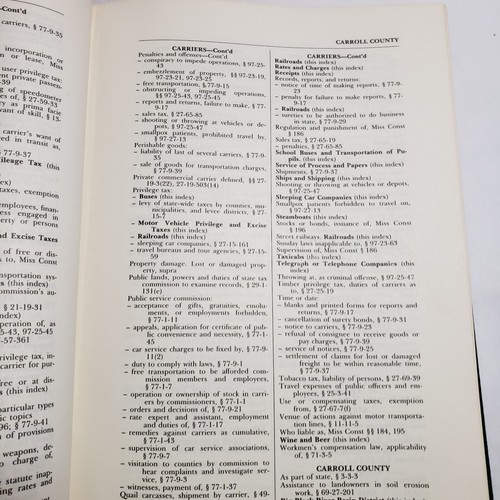 Mississippi Code 1972 Annotated General Index A to L Hardback Book - Picture 5 of 5