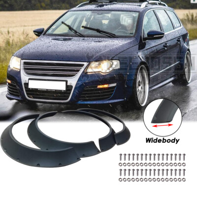 Black Fender Flare Kit – Wide Body Wheel Covers – Fits VW Volkswagen Passat (4PC)