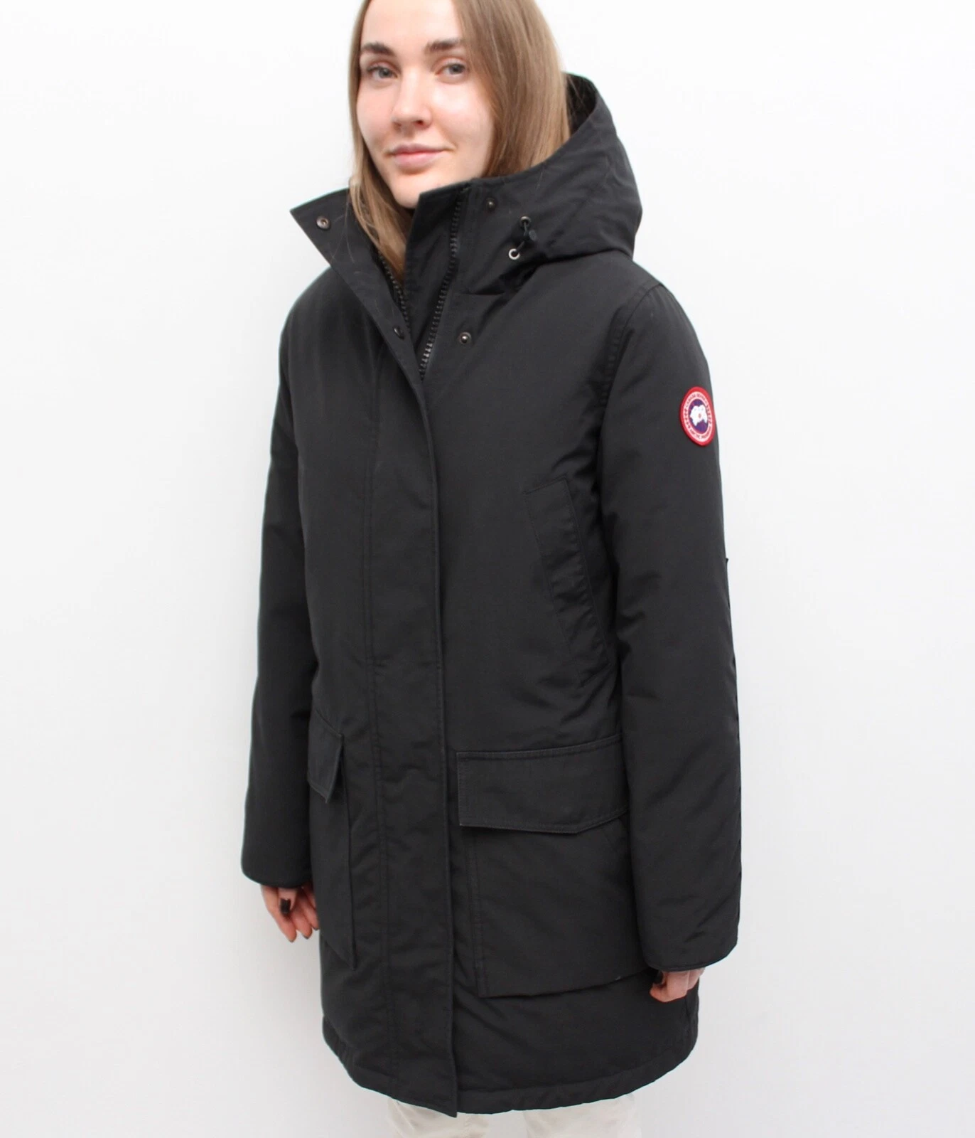 Parka donna CANADA GOOSE Canmore piumino giacca cappotto con cappuccio nero S