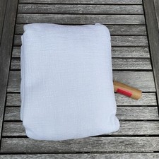 Pottery Barn Faye Textured Linen Cotton Curtain Drape 50  x84  White Lined NWOT