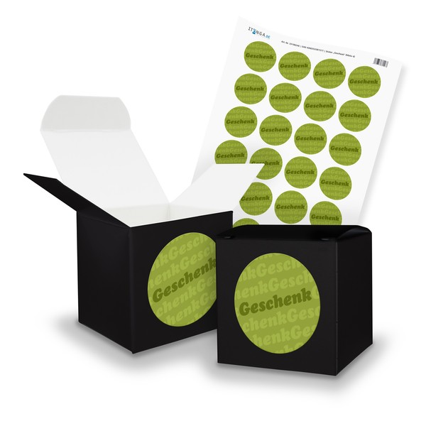Itenga Set Geschenk M4 24X Geschenkbox WüRfel Schwarz 650X650Mm Und Sticker-image