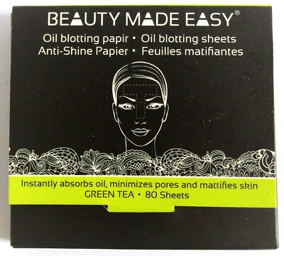 Beauty Made Easy Oil Blotting Sheets 80pcs New