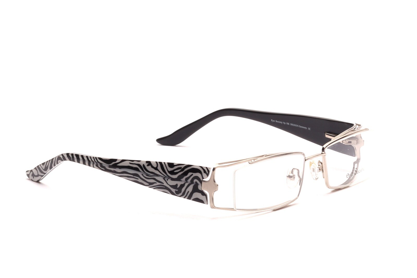 Eye Society Brille Fassung с животным принтом Зебра, 53 - 19 мм, Мод. ES110 Silbe F6