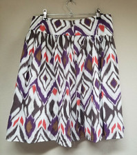 Necessary Objects Women's Geometric Wide Hem Skirt Knee Length W Pockets Waist28