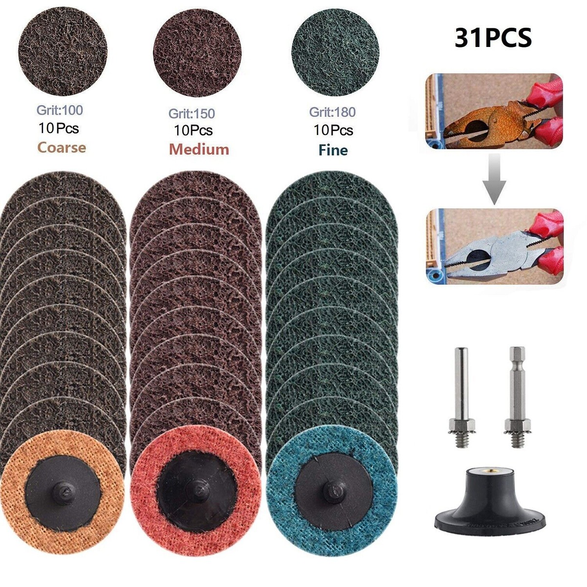 Surface Conditioning Disc - Quick Change Fine Medium Coarse Mixed Sanding Discs For Surface Finish Grind Polish Rust Paint Removal Surface Conditioning Disc - Quick Change Fine Medium Coarse Mixed Sanding Discs For Surface Finish Grind Polish Rust Paint Removal