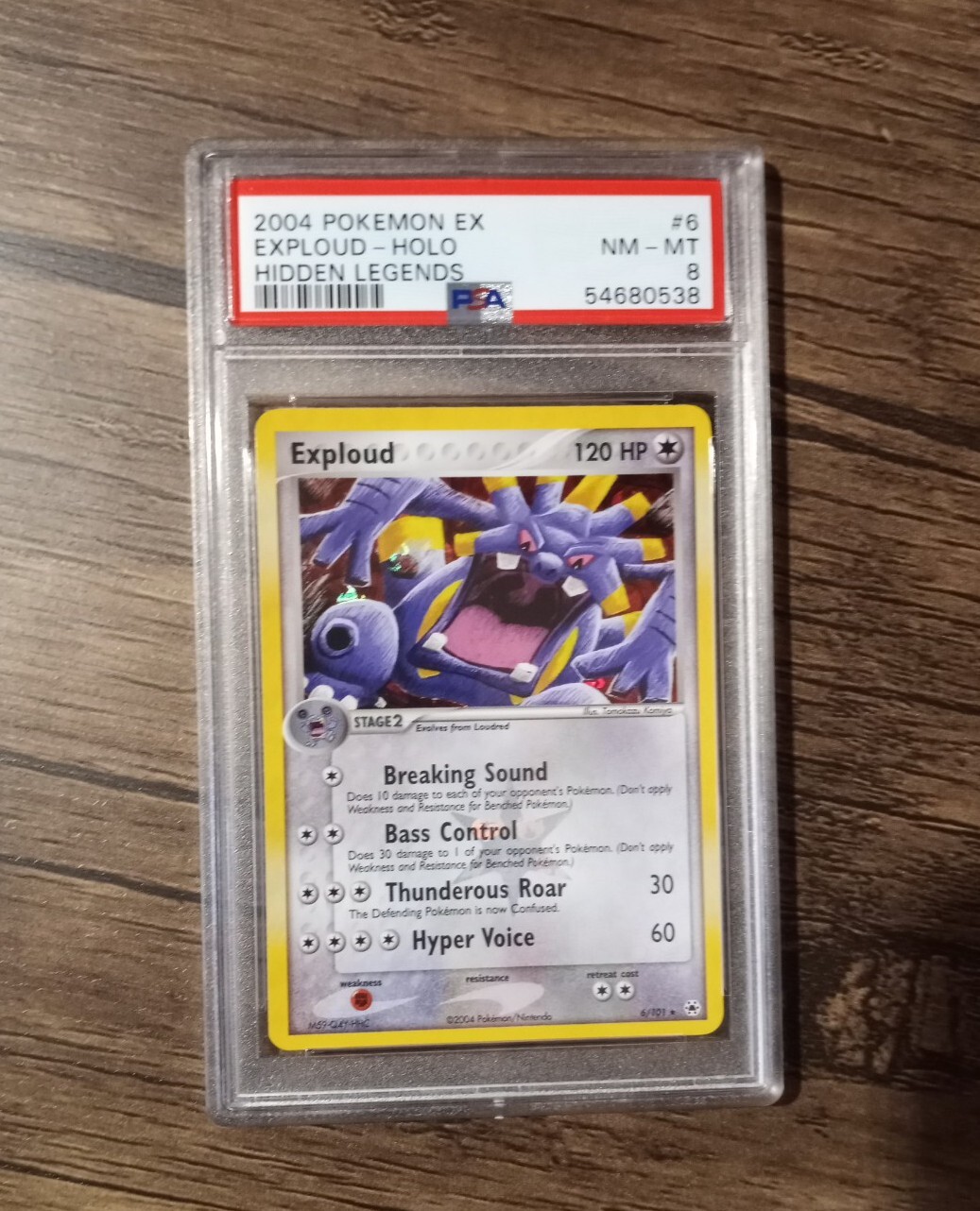 Exploud 6/101 EX Hidden Legends Holo Rare Pokemon - PSA 8 NM - MT